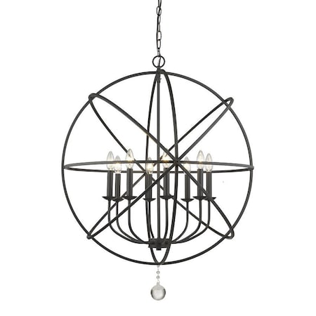 Z-Lite Tull 8 Light Chandelier, Matte Black 458-30MB